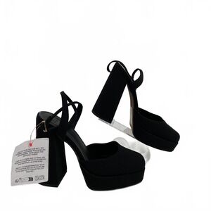 ASOS Black Platform Heel Sandals | Women’s US5 Platform Buckle Ankle Strap